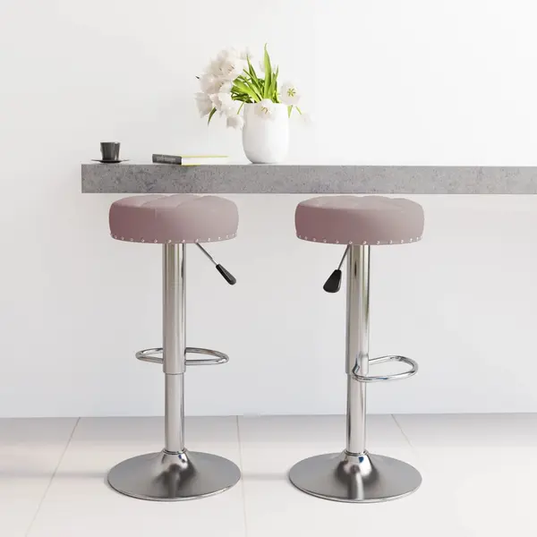 Gossi scaune de bar, 2 buc., gri taupe, material textil