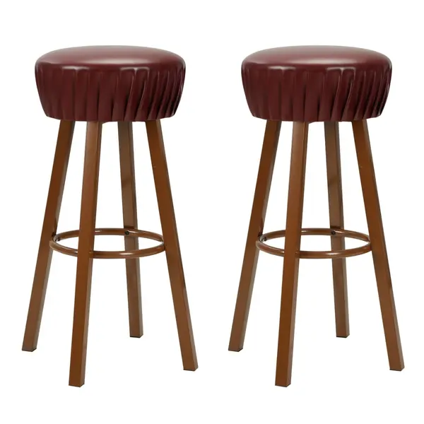 Gossi scaune de bar, 2 buc., maro, piele ecologica
