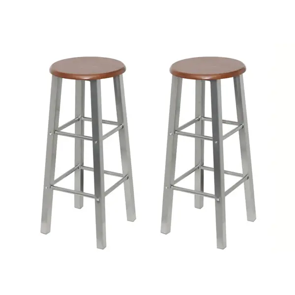 Gossi scaune de bar, 2 buc., metal, sezut din mdf