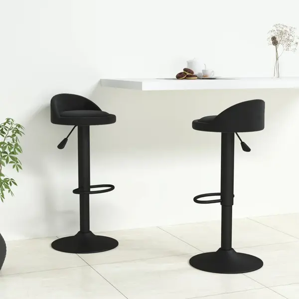 Gossi scaune de bar, 2 buc., negru, catifea