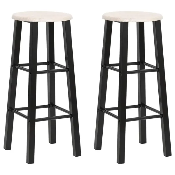 Gossi scaune de bar, 2 buc., negru, mdf