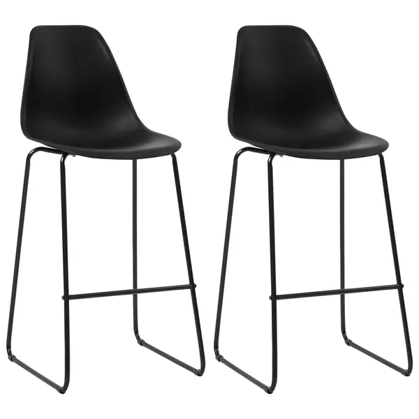 Gossi scaune de bar, 2 buc., negru, plastic