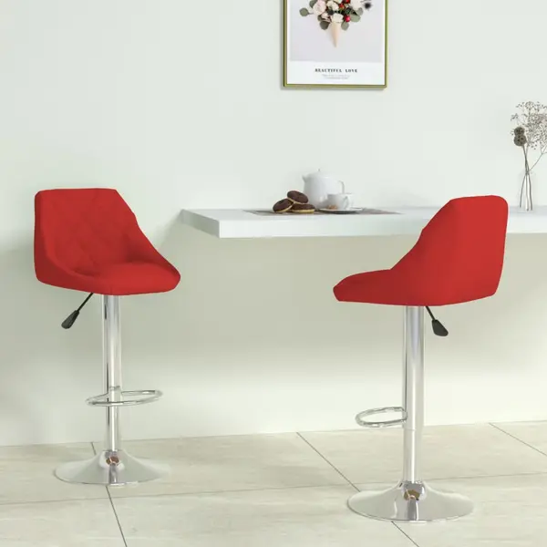 Gossi scaune de bar, 2 buc., rosu vin, piele ecologica