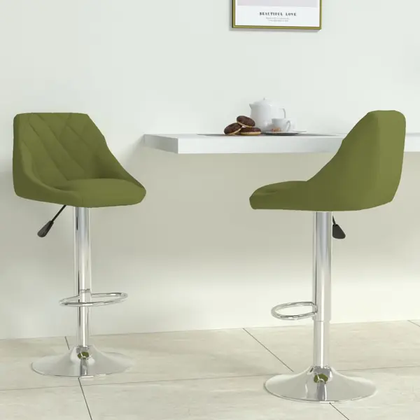 Gossi scaune de bar, 2 buc., verde deschis, catifea