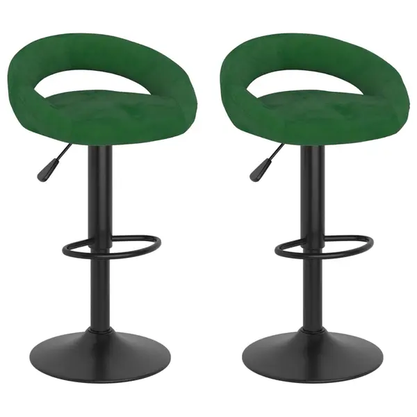 Gossi scaune de bar, 2 buc., verde inchis, catifea