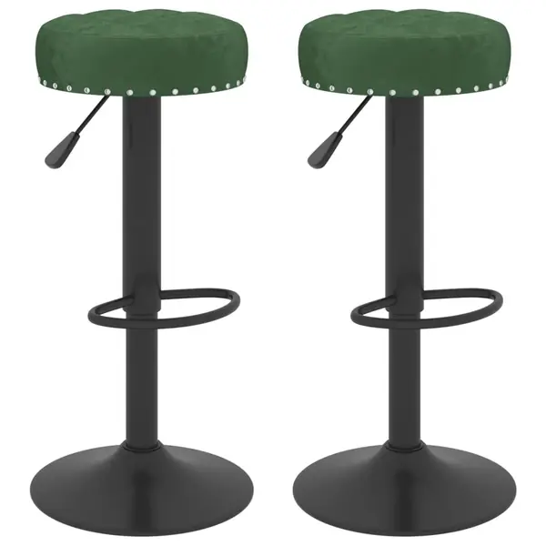Gossi scaune de bar, 2 buc., verde inchis, catifea