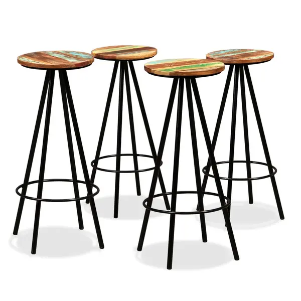 Gossi scaune de bar, 4 buc., lemn masiv reciclat