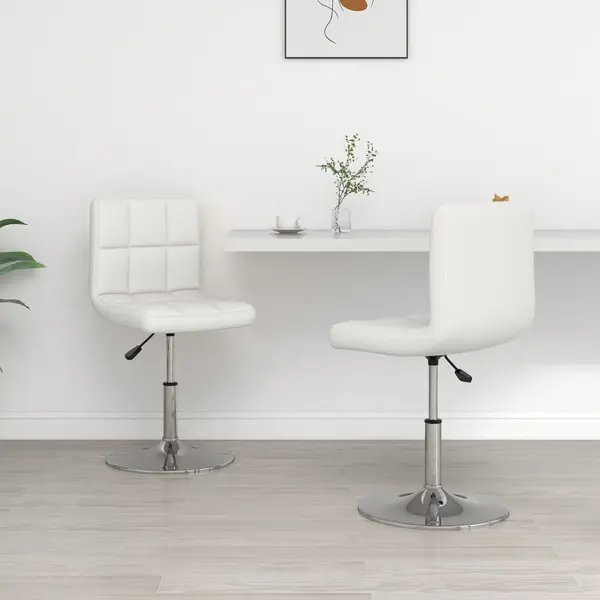 Gossi scaune de bucatarie, 2 buc., alb, piele ecologica