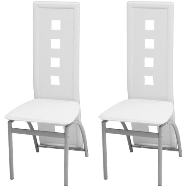 Gossi scaune de bucatarie, 2 buc., alb, piele ecologica