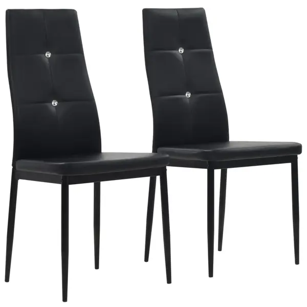Gossi scaune de bucatarie, 2 buc., negru, piele ecologica