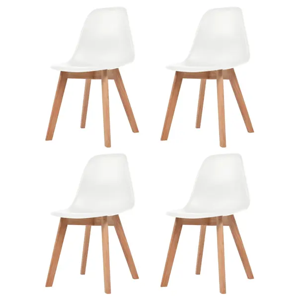 Gossi scaune de bucatarie, 4 buc., alb, plastic