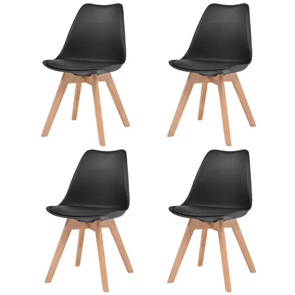 Gossi scaune de bucatarie, 4 buc., negru, plastic