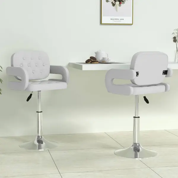 Gossi scaune de bucatarie pivotante, 2 buc., alb, piele artificiala