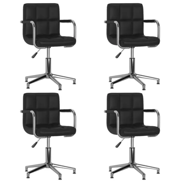 Gossi scaune de bucatarie pivotante, 4 buc., negru, piele ecologica