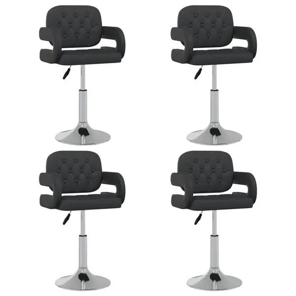 Gossi scaune de bucatarie pivotante, 4 buc., negru, piele ecologica