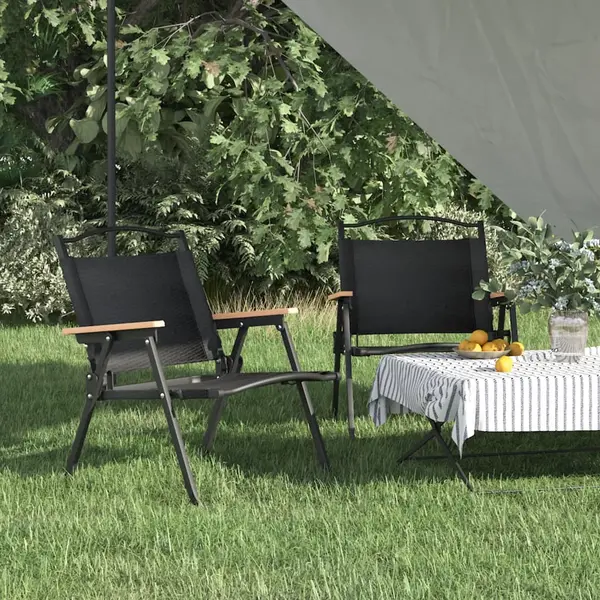 Gossi scaune de camping, 2 buc., negru, 54x43x59 cm, tesatura oxford