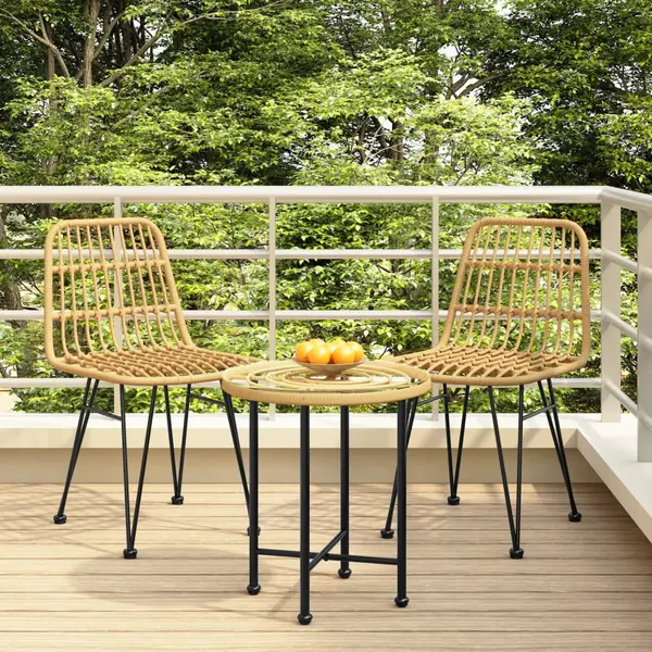 Gossi scaune de gradina, 2 buc., 48x62x84 cm, ratan pe