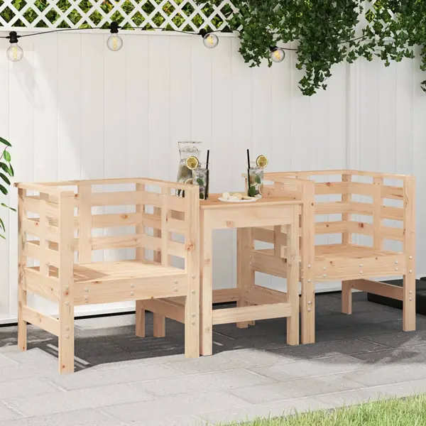 Gossi scaune de gradina, 2 buc., 61,5x53x71 cm, lemn masiv de pin