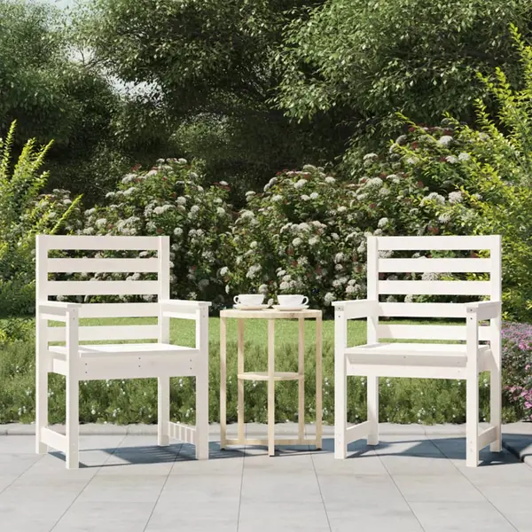 Gossi scaune de gradina, 2 buc., alb, 60x48x91 cm, lemn masiv pin