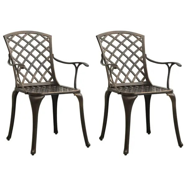 Gossi scaune de gradina, 2 buc., bronz, aluminiu turnat