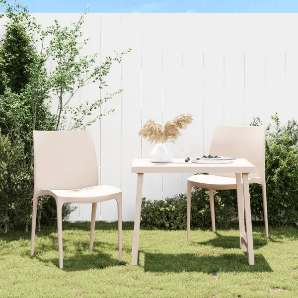 Gossi scaune de gradina, 2 buc., crem, 50x46x80 cm, polipropilena