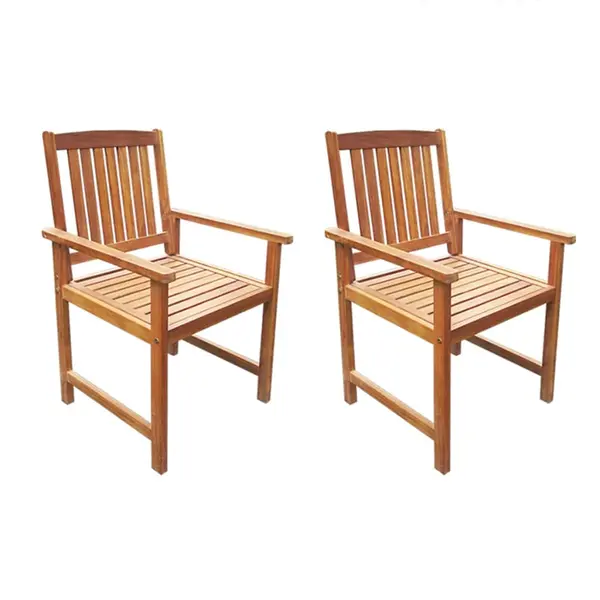 Gossi scaune de gradina, 2 buc., maro, lemn masiv de acacia