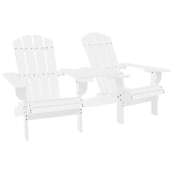 Gossi scaune de gradina adirondack & masa ceai, alb, lemn masiv brad