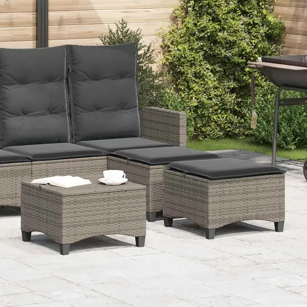 Gossi scaune de gradina cu perne 2 buc gri 55x55x36 cm poly ratan