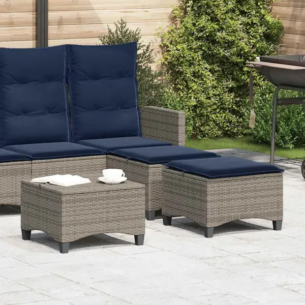 Gossi scaune de gradina cu perne 2 buc gri 55x55x36 cm poly ratan