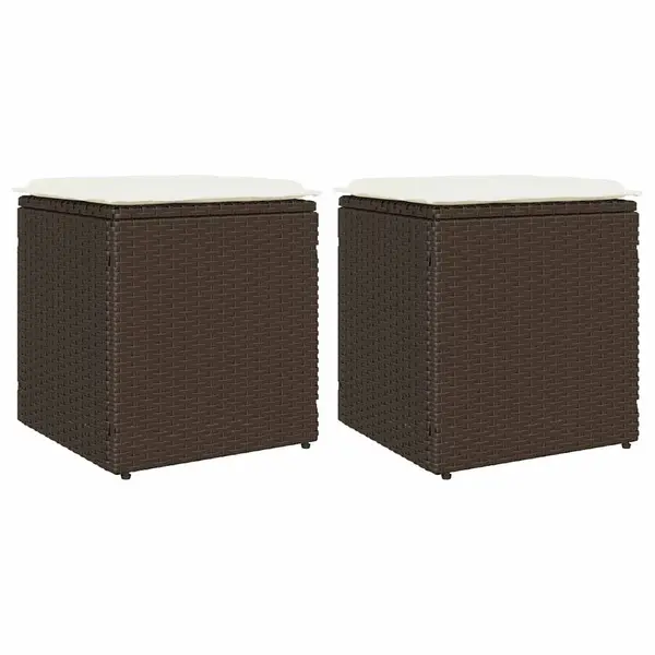 Gossi scaune de gradina cu perne 2 buc maro 40x40x43 cm poly ratan
