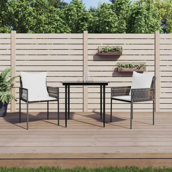 Gossi scaune de gradina cu perne, 2 buc., maro, 54x61x83 cm poliratan