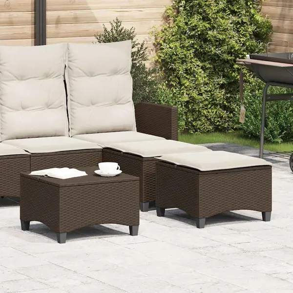Gossi scaune de gradina cu perne 2 buc maro 55x55x36 cm poly ratan