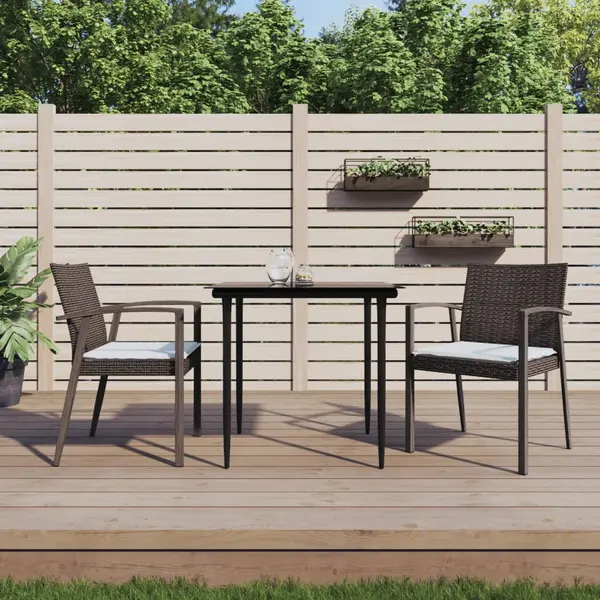 Gossi scaune de gradina cu perne 2 buc. maro 56,5x57x83 cm poliratan
