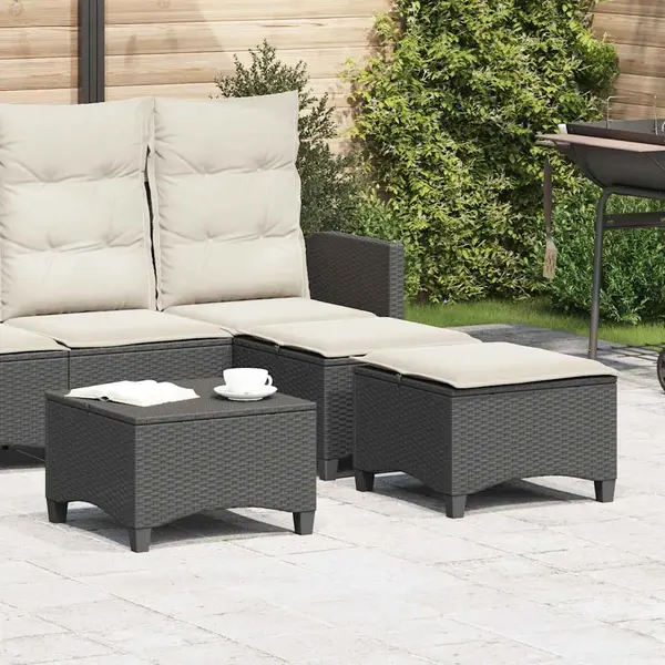 Gossi scaune de gradina cu perne 2 buc negru 55x55x36 cm poly ratan