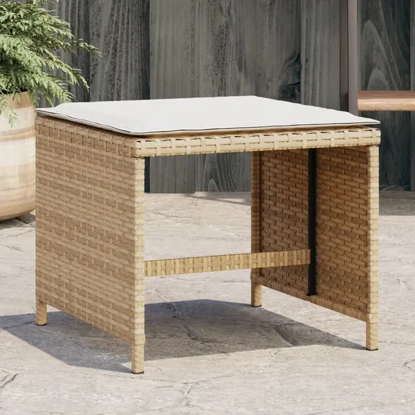 Gossi scaune de gradina cu perne, 4 buc., bej, 40x40x35 cm, poliratan