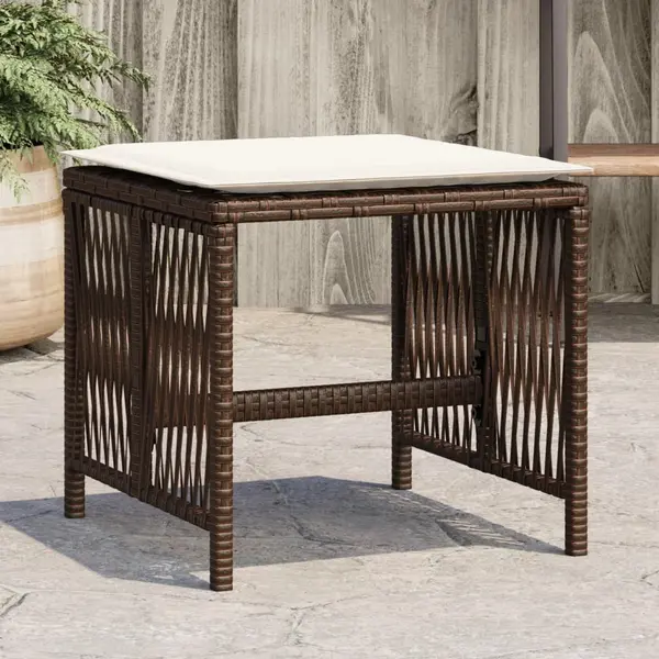 Gossi scaune de gradina cu perne, 4 buc., maro 41x41x36 cm poliratan