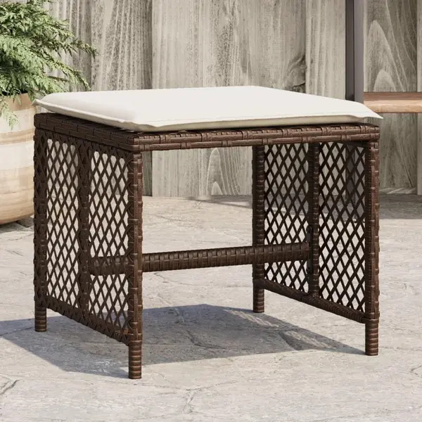 Gossi scaune de gradina cu perne, 4 buc., maro 41x41x36 cm poliratan