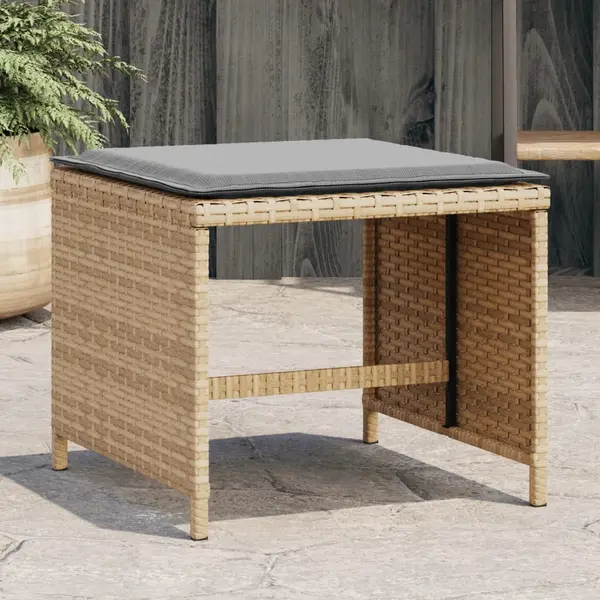 Gossi scaune de gradina cu perne 4 buc. mix bej 40x40x35 cm poliratan
