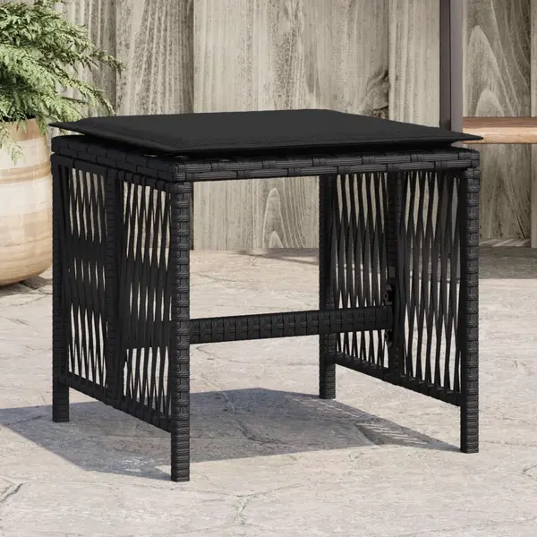 Gossi scaune de gradina cu perne, 4 buc. negru 41x41x36 cm poliratan
