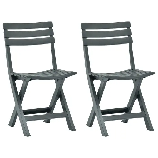 Gossi scaune de gradina pliabile, 2 buc., verde, plastic