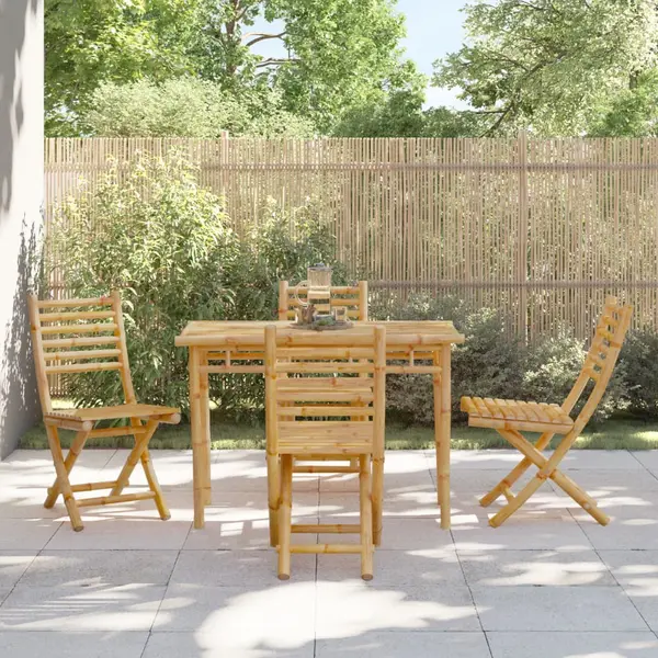 Gossi scaune de gradina pliabile, 4 buc., 43x54x88 cm, bambus
