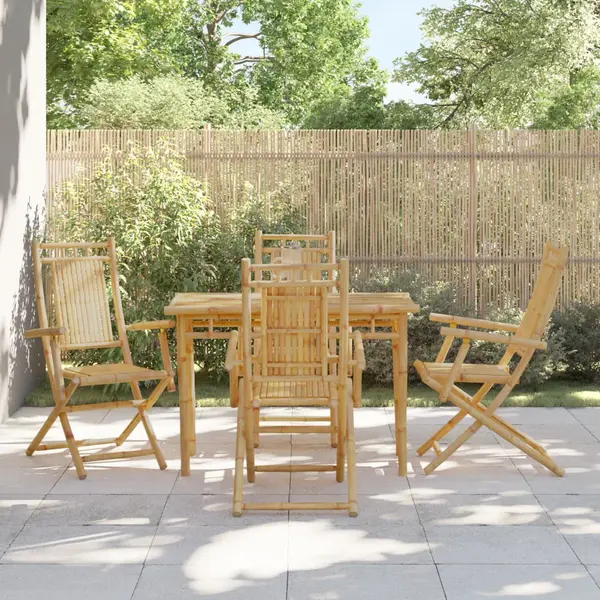 Gossi scaune de gradina pliabile, 4 buc., 53x66x99 cm, bambus