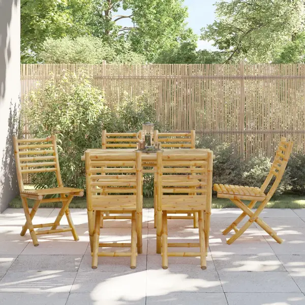 Gossi scaune de gradina pliabile, 6 buc., 43x54x88 cm, bambus