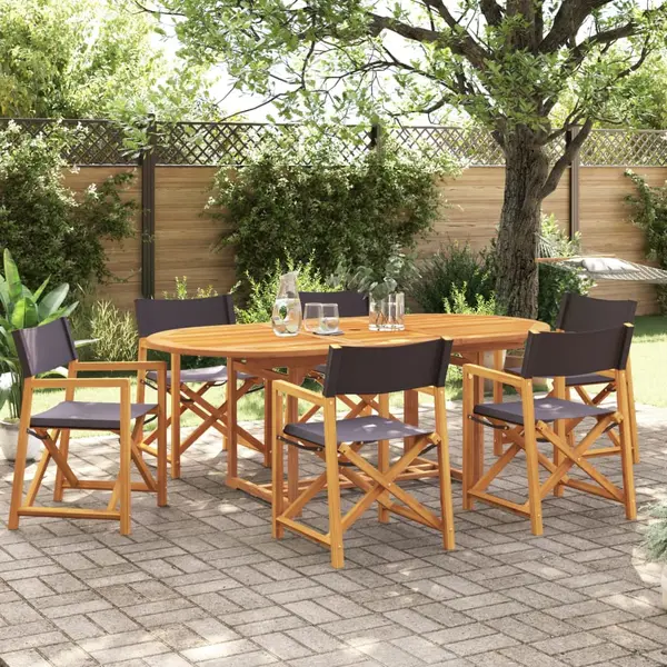 Gossi scaune de gradina pliabile, 6 buc., tesatura gri inchis