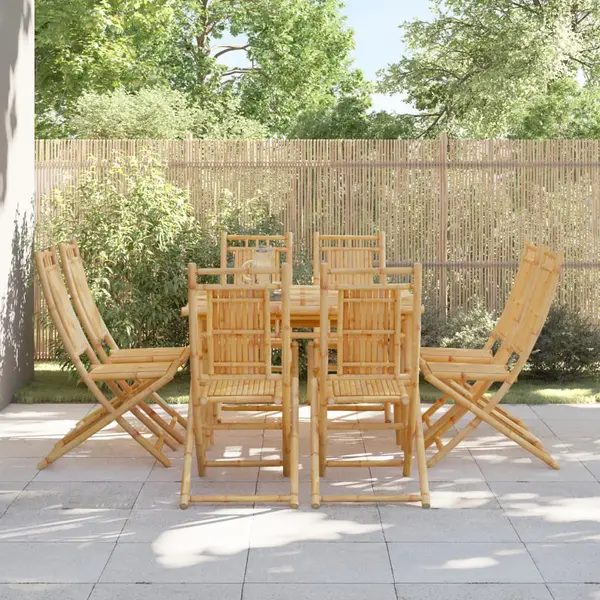 Gossi scaune de gradina pliabile, 8 buc., 46x66x99 cm, bambus