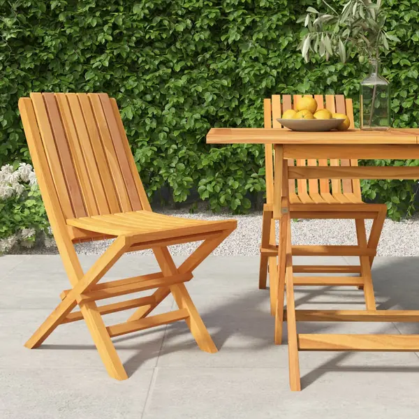 Gossi scaune de gradina pliante, 2 buc, 47x47x89 cm, lemn masiv tec