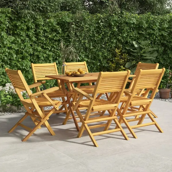 Gossi scaune de gradina pliante, 6 buc., 55x62x90 cm, lemn masiv tec
