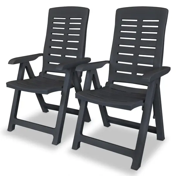 Gossi scaune de gradina rabatabile, 2 buc., antracit, plastic
