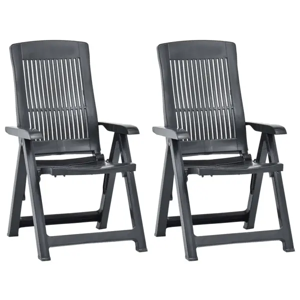 Gossi scaune de gradina rabatabile, 2 buc., antracit, plastic