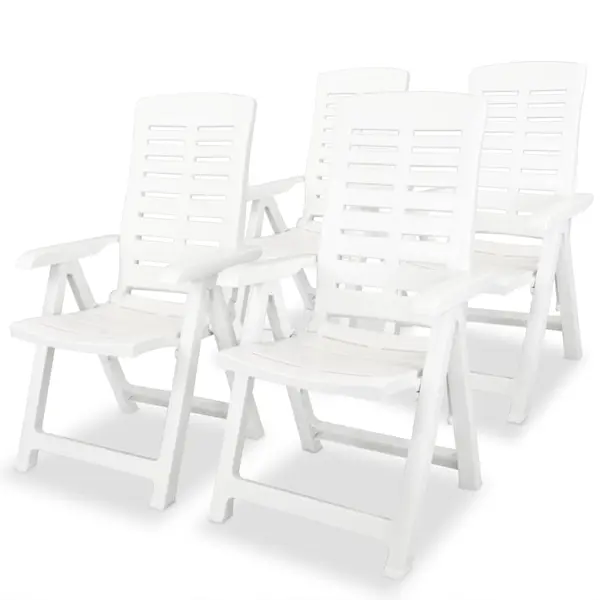 Gossi scaune de gradina rabatabile, 4 buc., alb, plastic